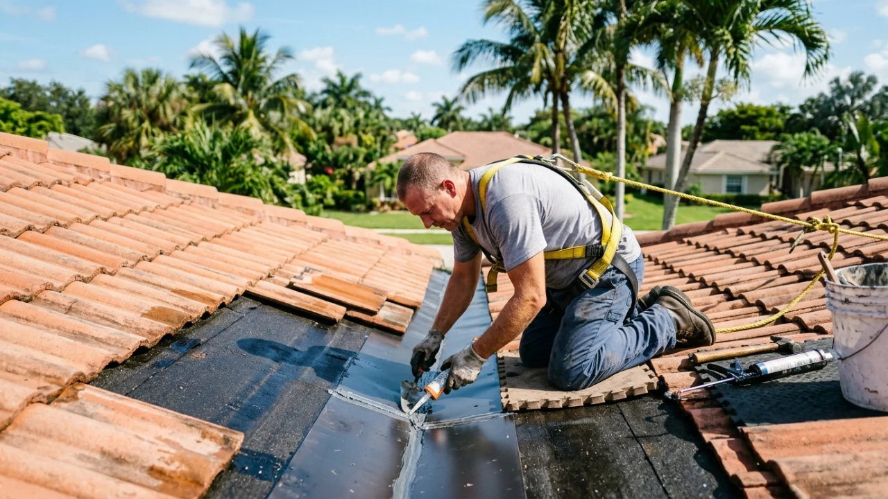 Residential roof repair in Coral Springs, Florida